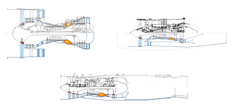 CFM566-3, BR710 and EJ200